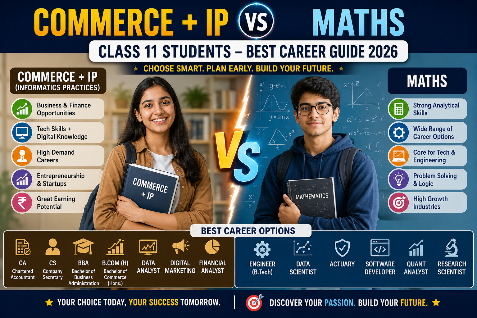 Commerce + IP vs Maths: Class 11 Students Best Career 2026 Guide